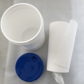 Dry roll with canister sets for making wet wipes